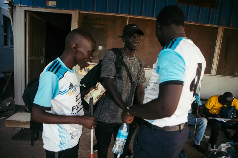  The visually impaired football players from South Sudan